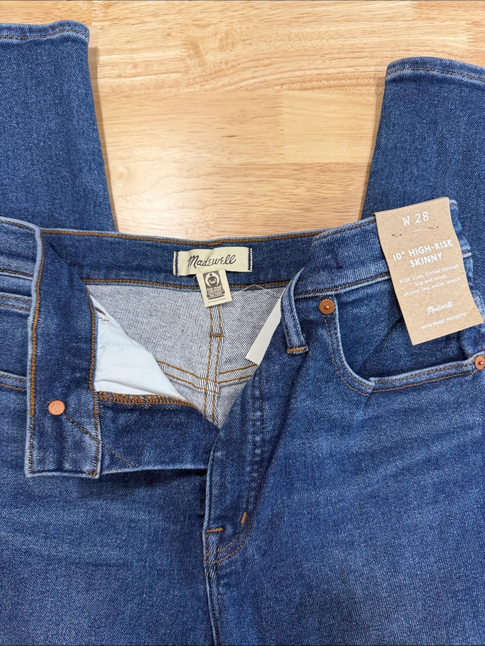 Madewell Women's Dark Blue High-Rise Skinny Jeans - Picture 2 of 5